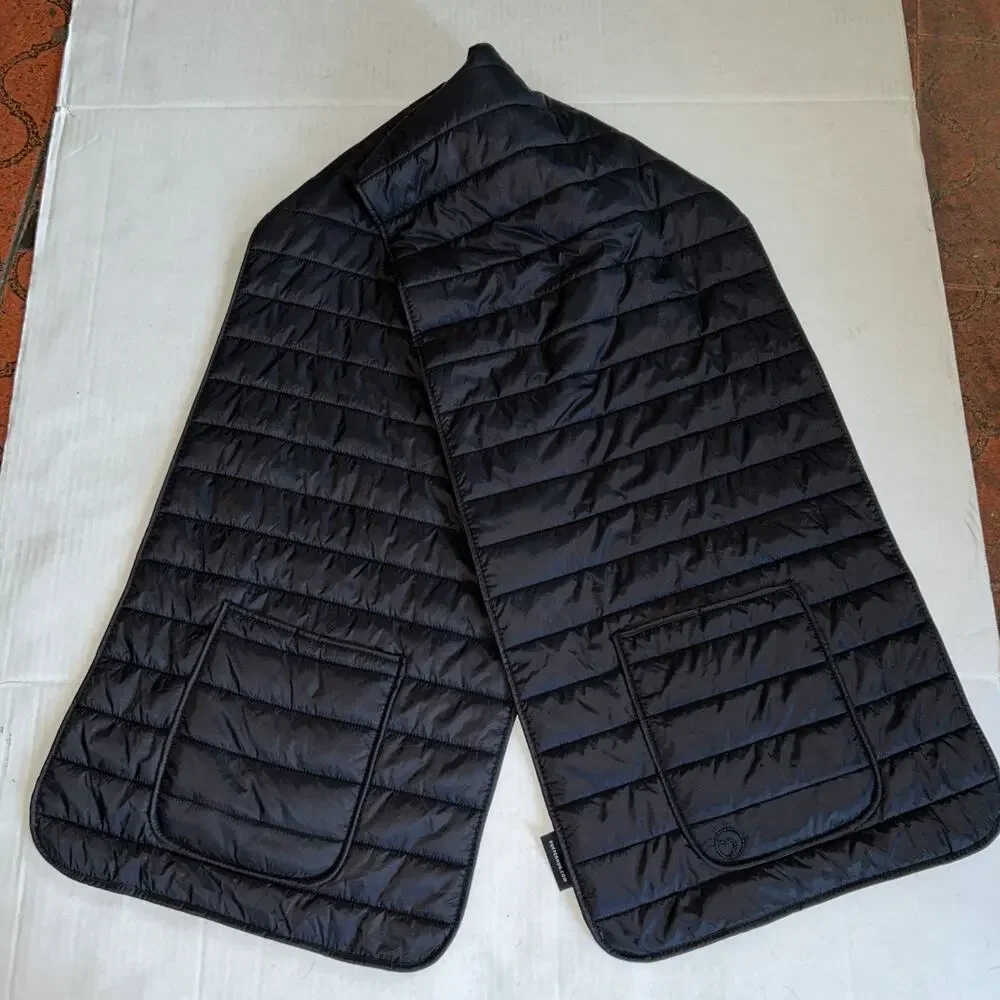 Puffer Hug Black Puffer Scarf One Size Unisex Warm Winter Wear 68inches